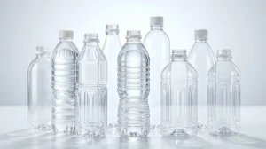 Clear PET bottles showcasing transparency and durability.